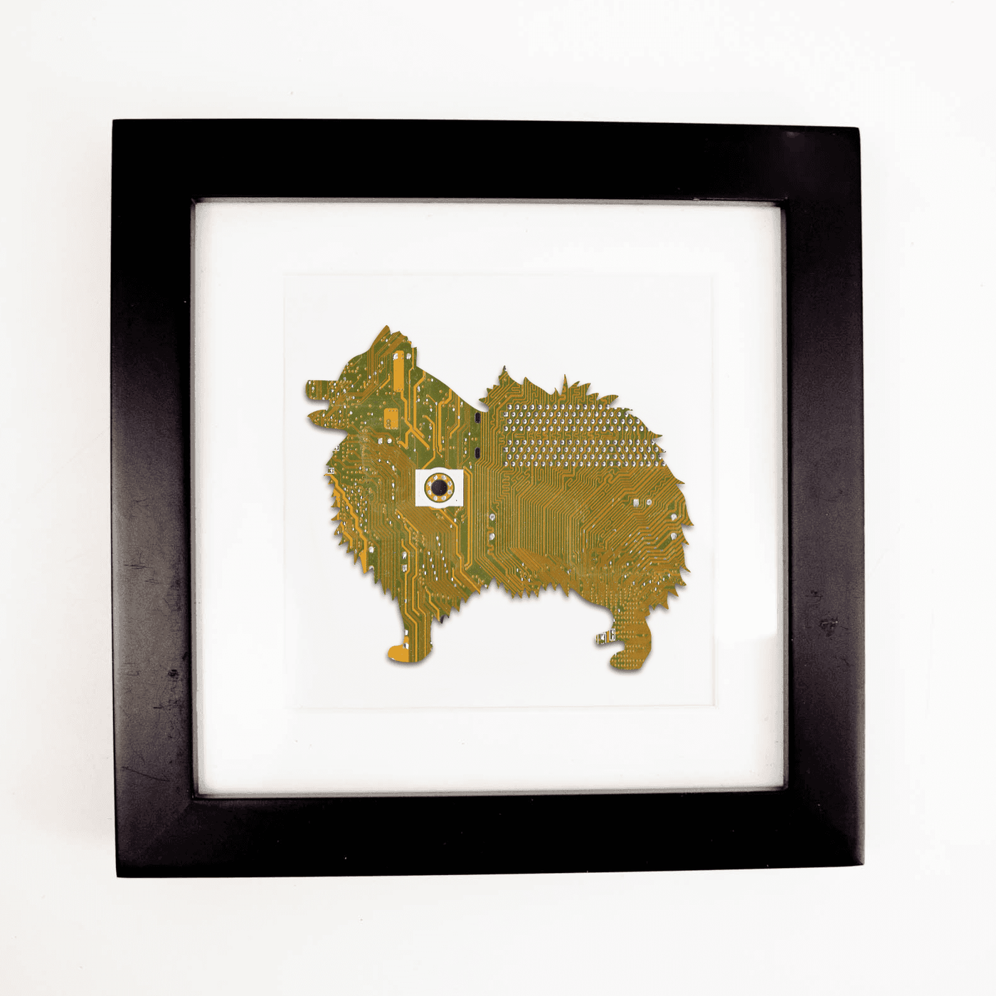 Pomeranian Circuit Board Art - Mini Square