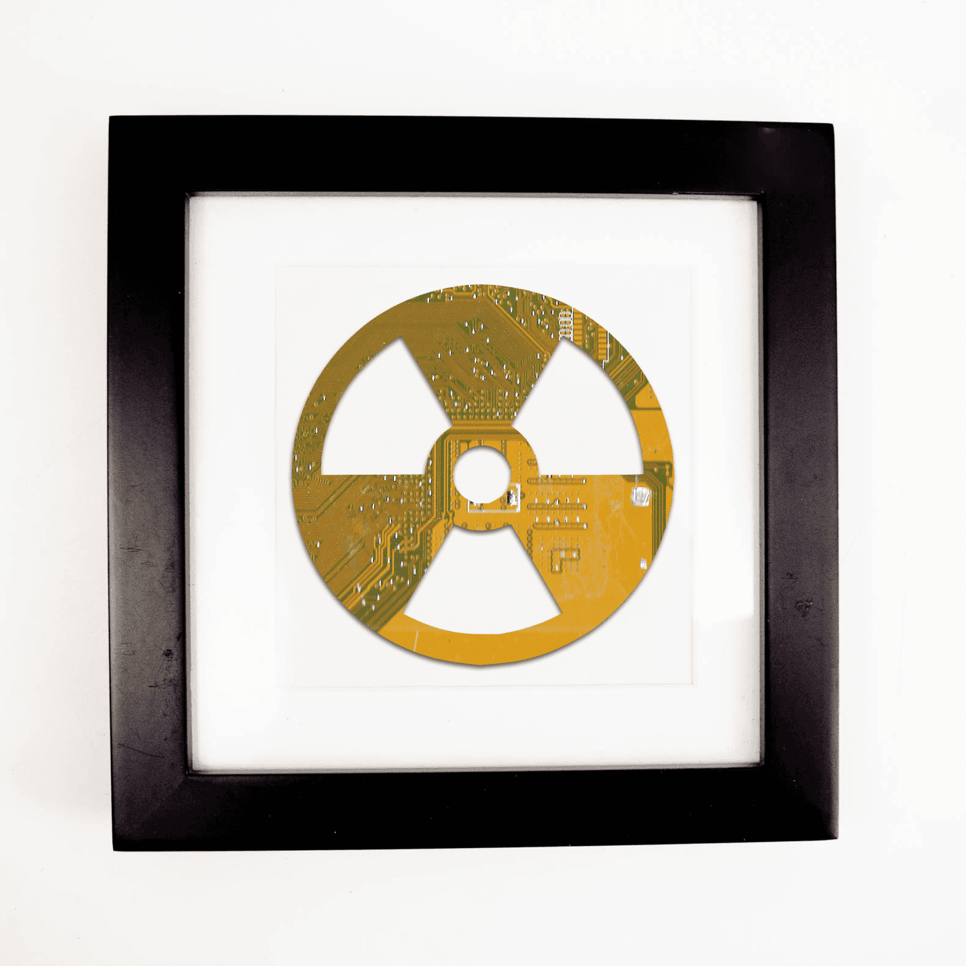 Radiation Symbol Circuit Board Art - Mini Square