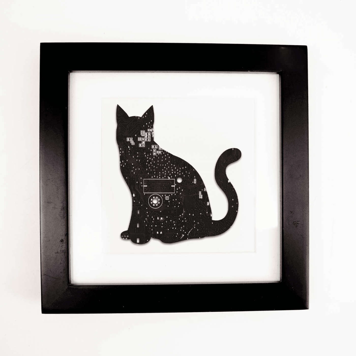 Cat Circuit Board Art - Mini Square