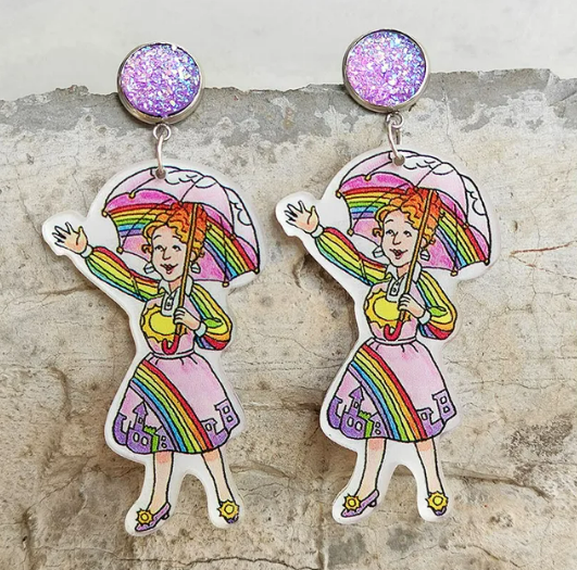 Miss Frizzle Rainbow Post Earrings