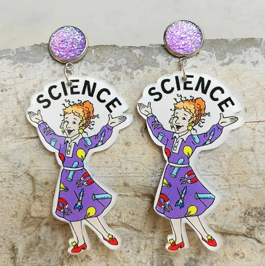 Miss Frizzle Science Post Earrings