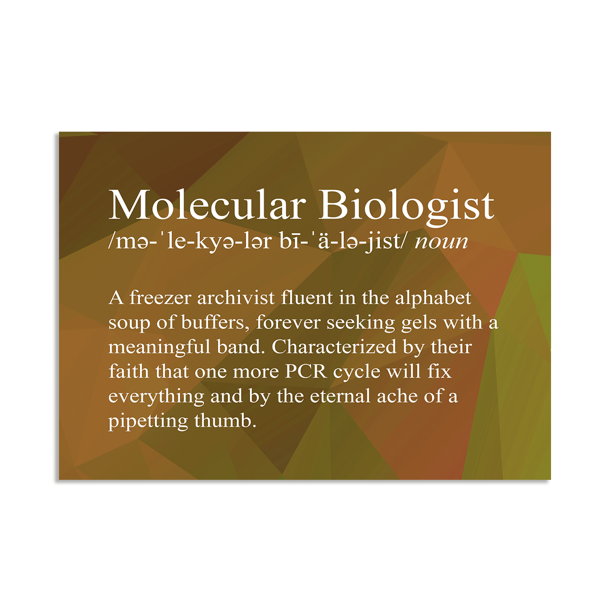 Molecular Biologist Snarky Definition - Vinyl Sticker