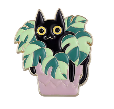 Monstera Cat Enamel Pin