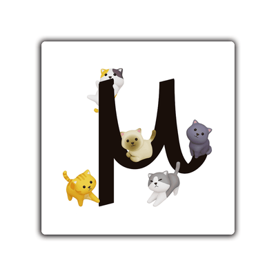 Mu Cats - 2x2 Magnet