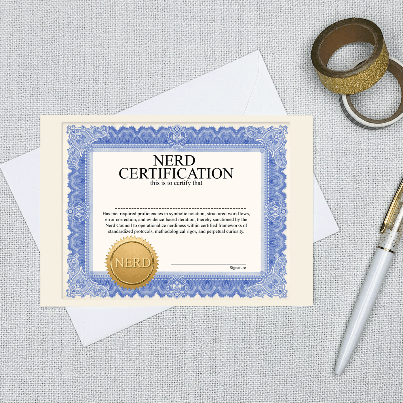 Nerd Certification - Greeting Card