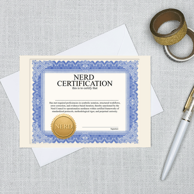Nerd Certification - Greeting Card