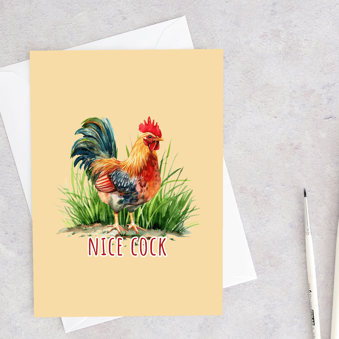 Nice Cock (rude bird series) - Greeting Card