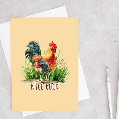 Nice Cock (rude bird series) - Greeting Card