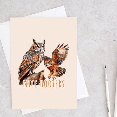 Nice Hooters (rude bird series) - Greeting Card