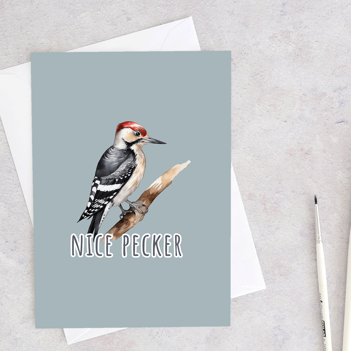 Nice Pecker (rude bird series) - Greeting Card
