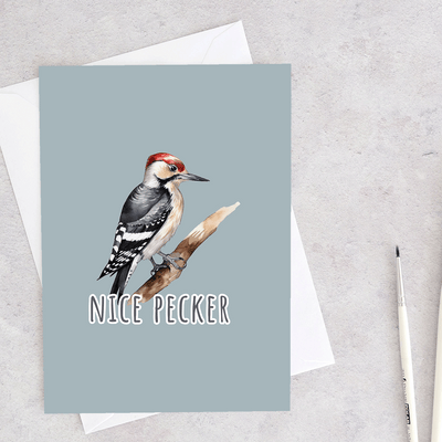 Nice Pecker (rude bird series) - Greeting Card