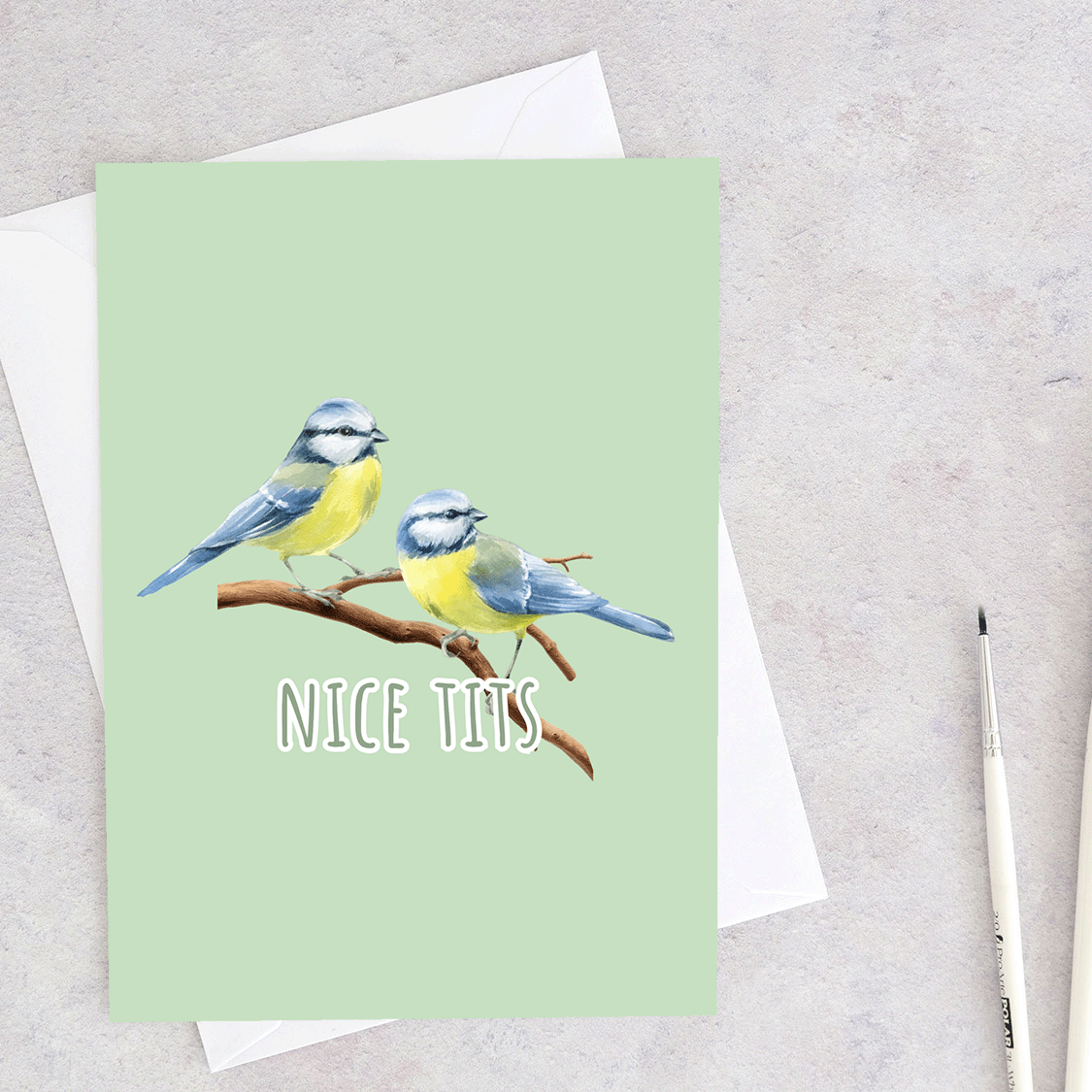 Nice Tits (rude bird series) - Greeting Card