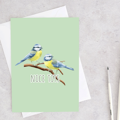 Nice Tits (rude bird series) - Greeting Card