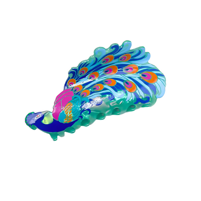 Peacock Hair Claw Clip