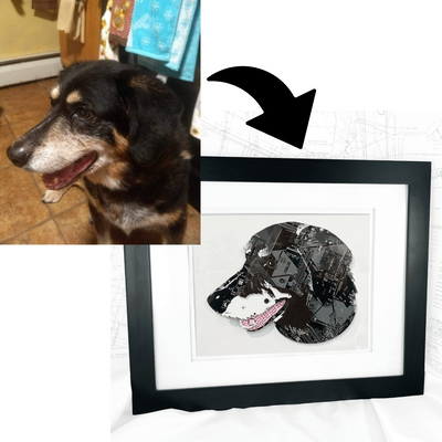 Custom Pet Portrait Circuit Board Art - Choose Realistic or Silhouette Style