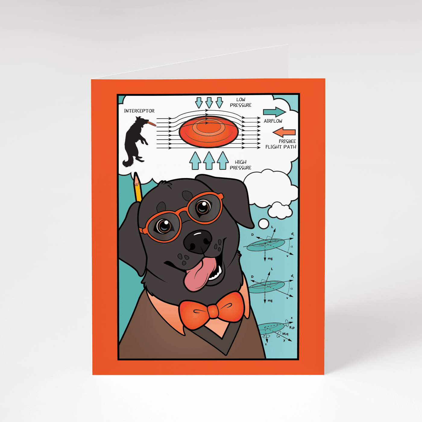 The STEM Dogs: Black Lab Physics - Greeting Card