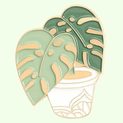 Monstera Potted Enamel Pin