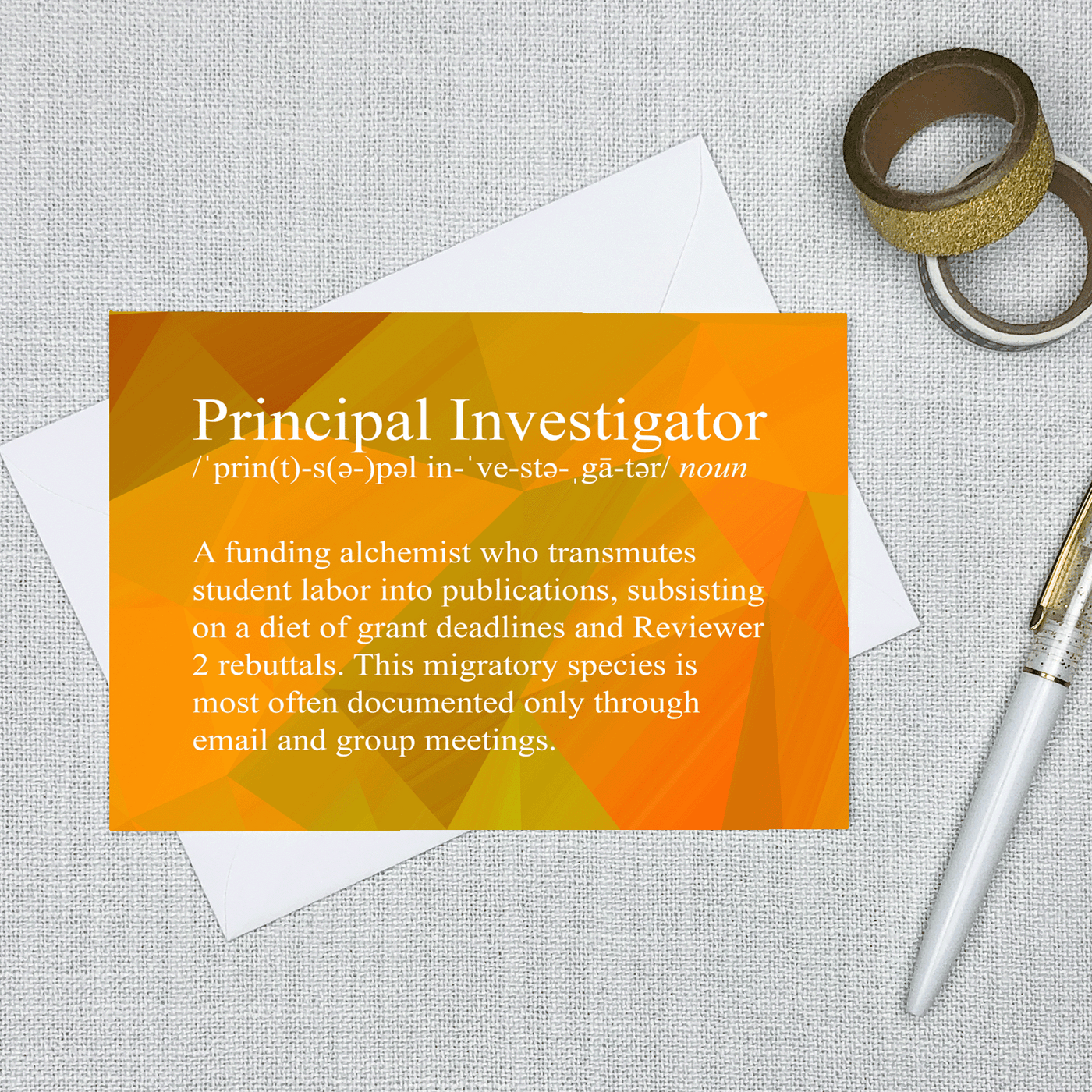 Principal Investigator Snarky Definition - Greeting Card