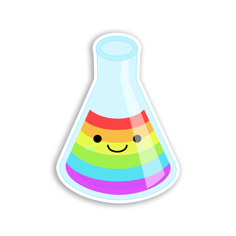 Rainbow Erlenmeyer Flask - Vinyl Sticker