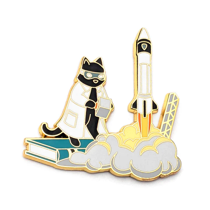 Rocket Science Cat Enamel Pin