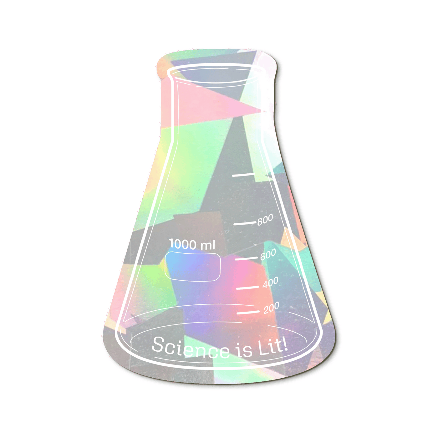 Science is Lit - Erlenmeyer Flask Rainbow Suncatcher Decal