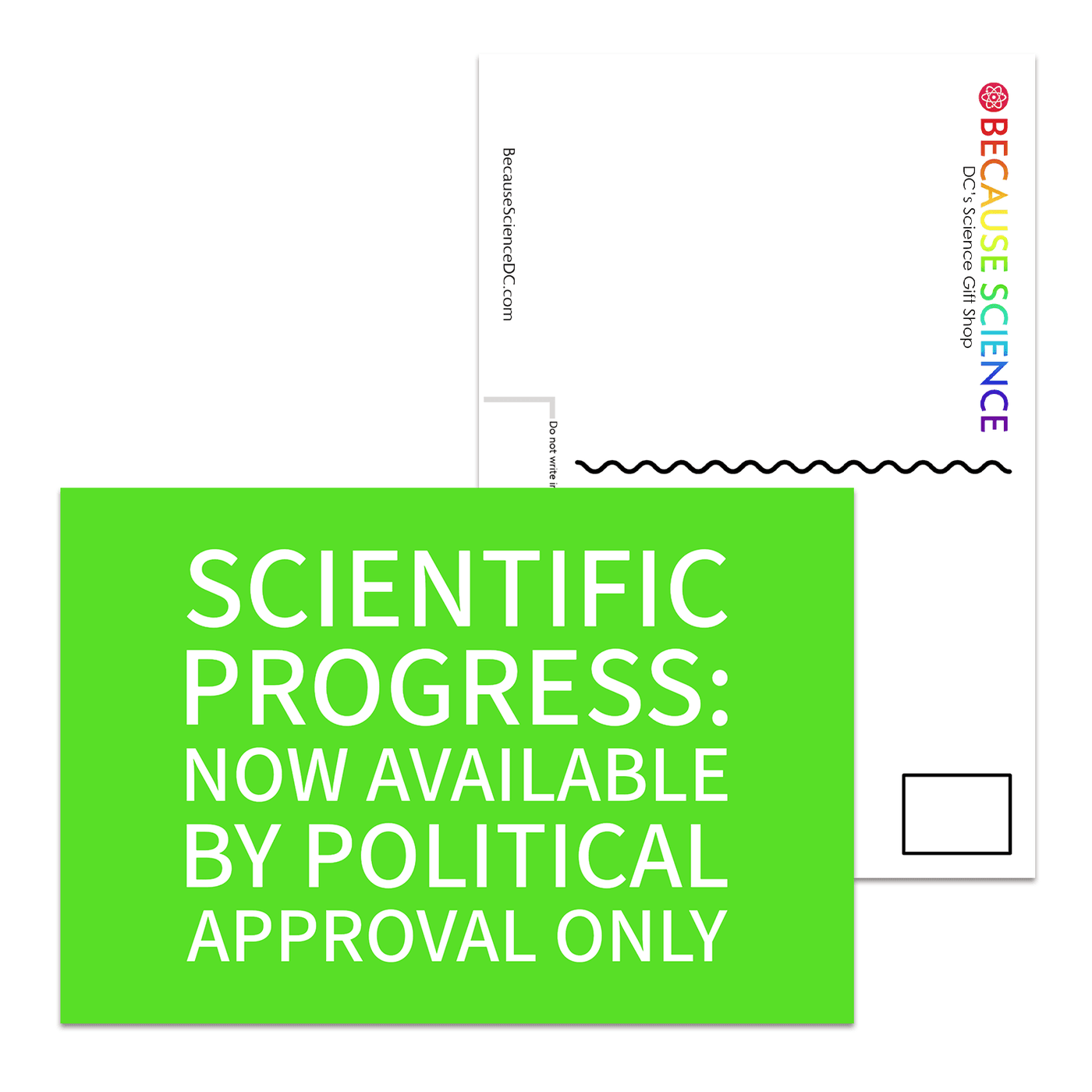 Scientific Progress: By Political Approval Only - Postcard