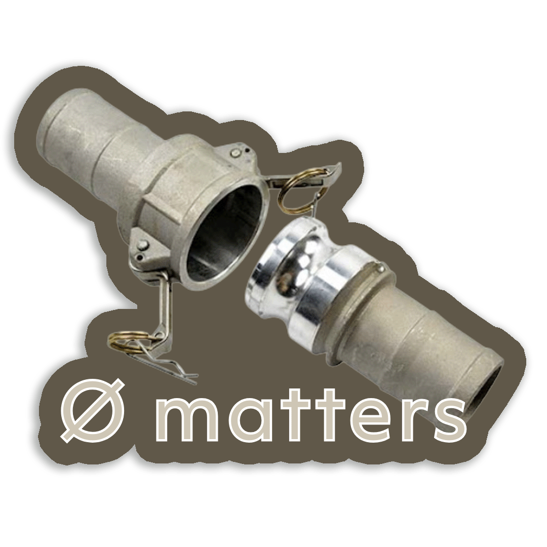Size Matters (camlock coupling) - Vinyl Sticker