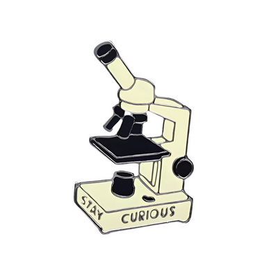 Stay Curious Microscope Enamel Pin