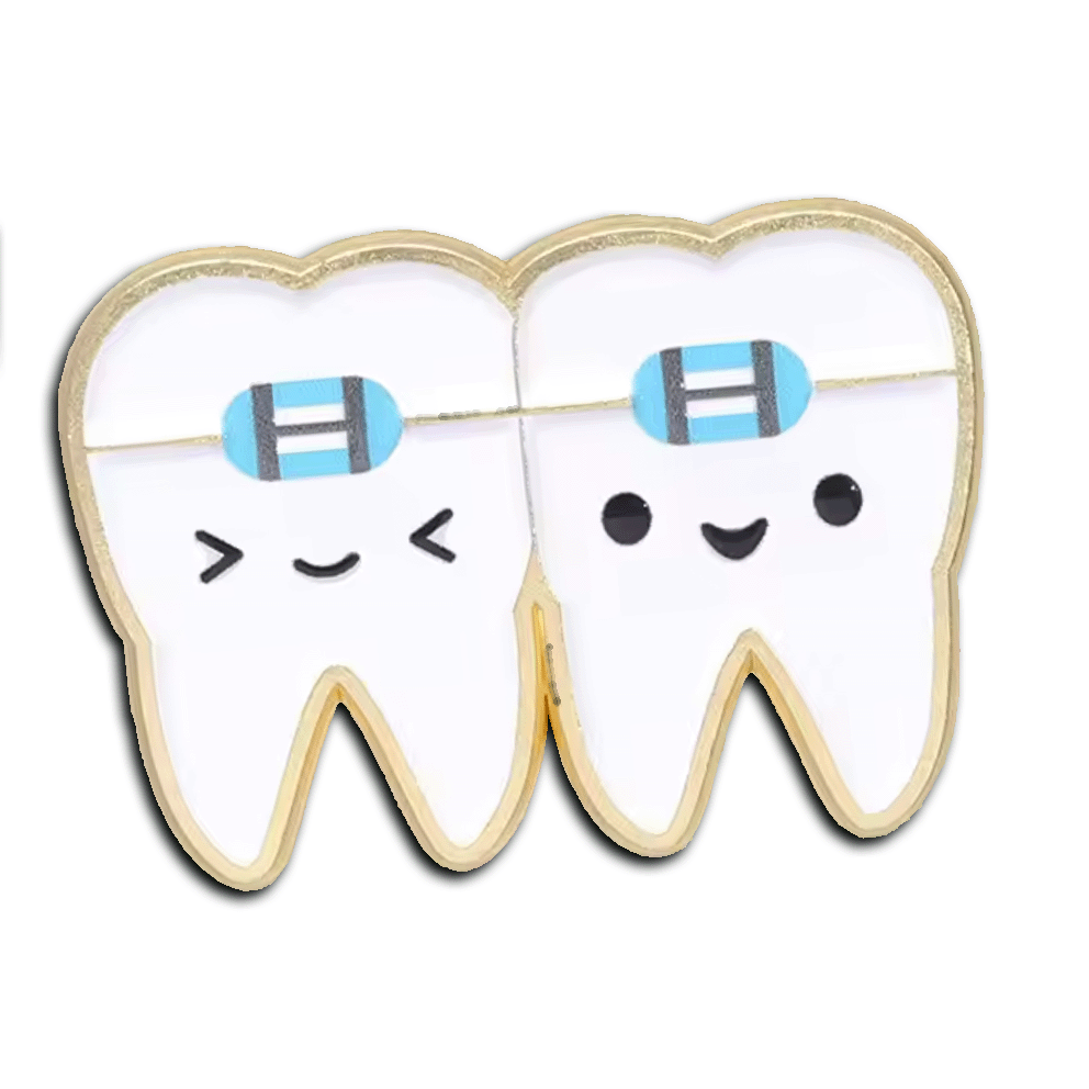 Teeth with Braces Enamel Pin