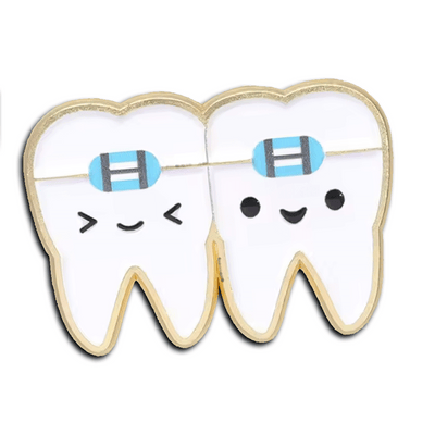 Teeth with Braces Enamel Pin