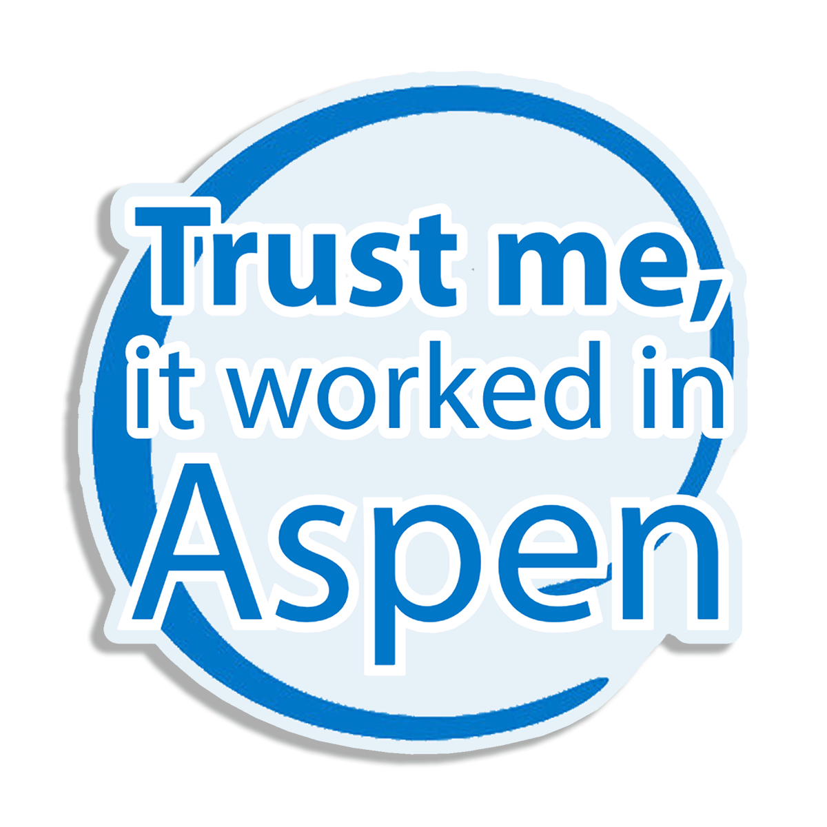 Trust me it worked in Aspen - Vinyl Sticker