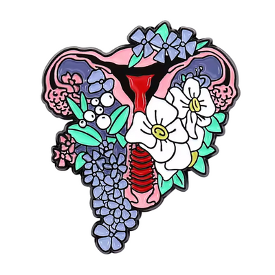 Uterus Floral Enamel Pin