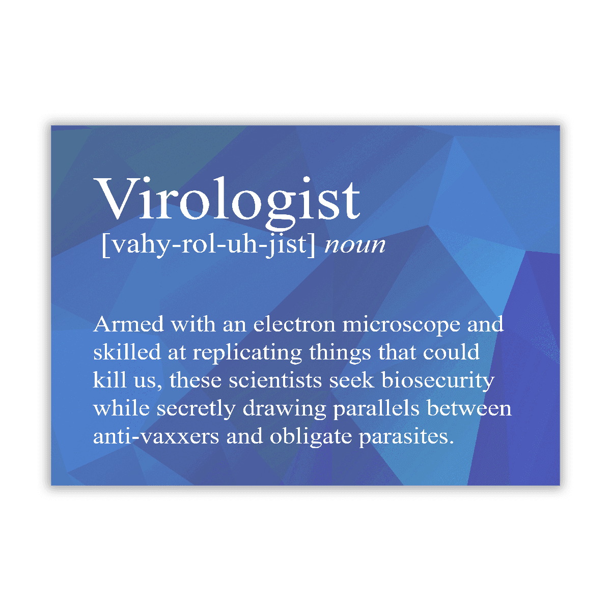 Virologist Definition - Vinyl Sticker