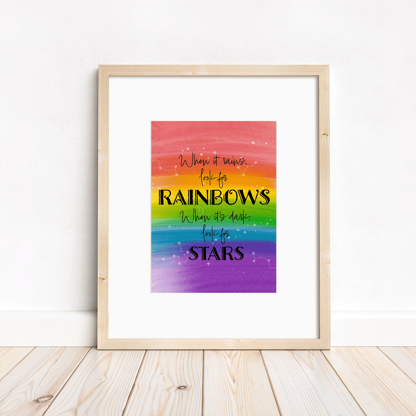 Look for Rainbows, Look for Stars - 5x7 matted to 8x10 Print - Ready for Framing