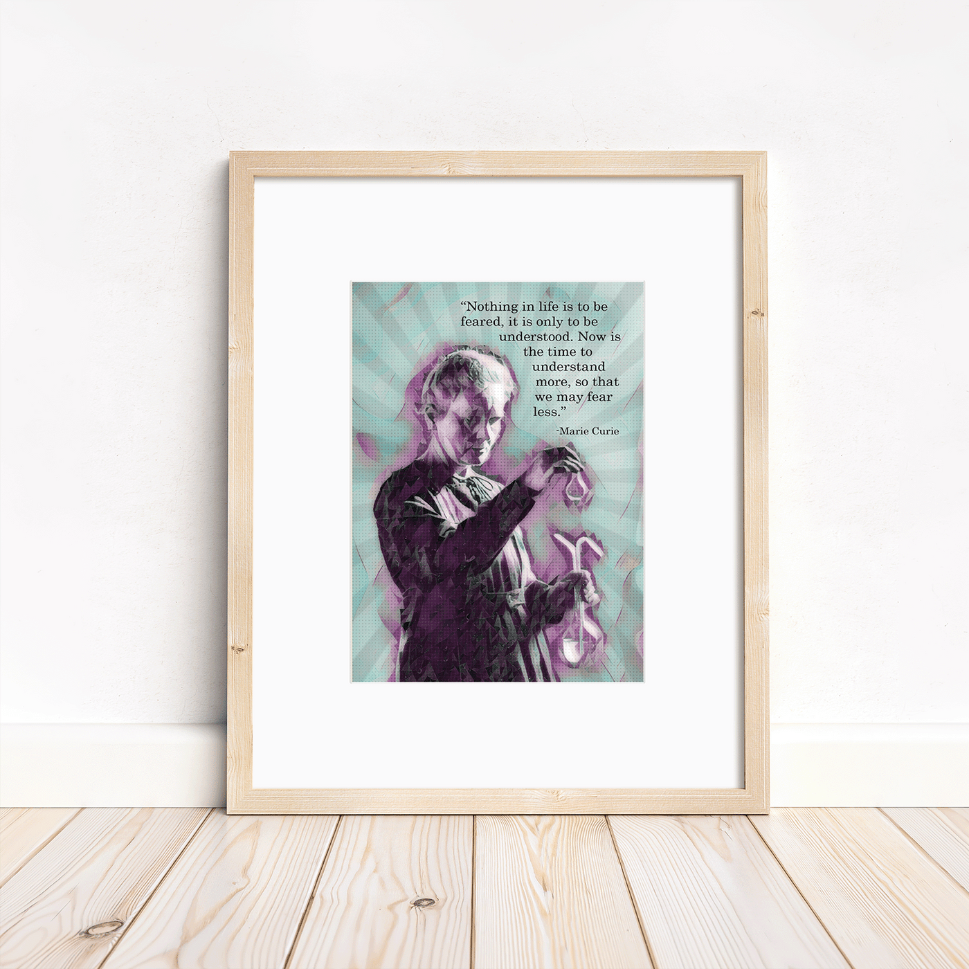 Marie Curie with Quote - 5x7 matted to 8x10 Art Print - Ready for Framing