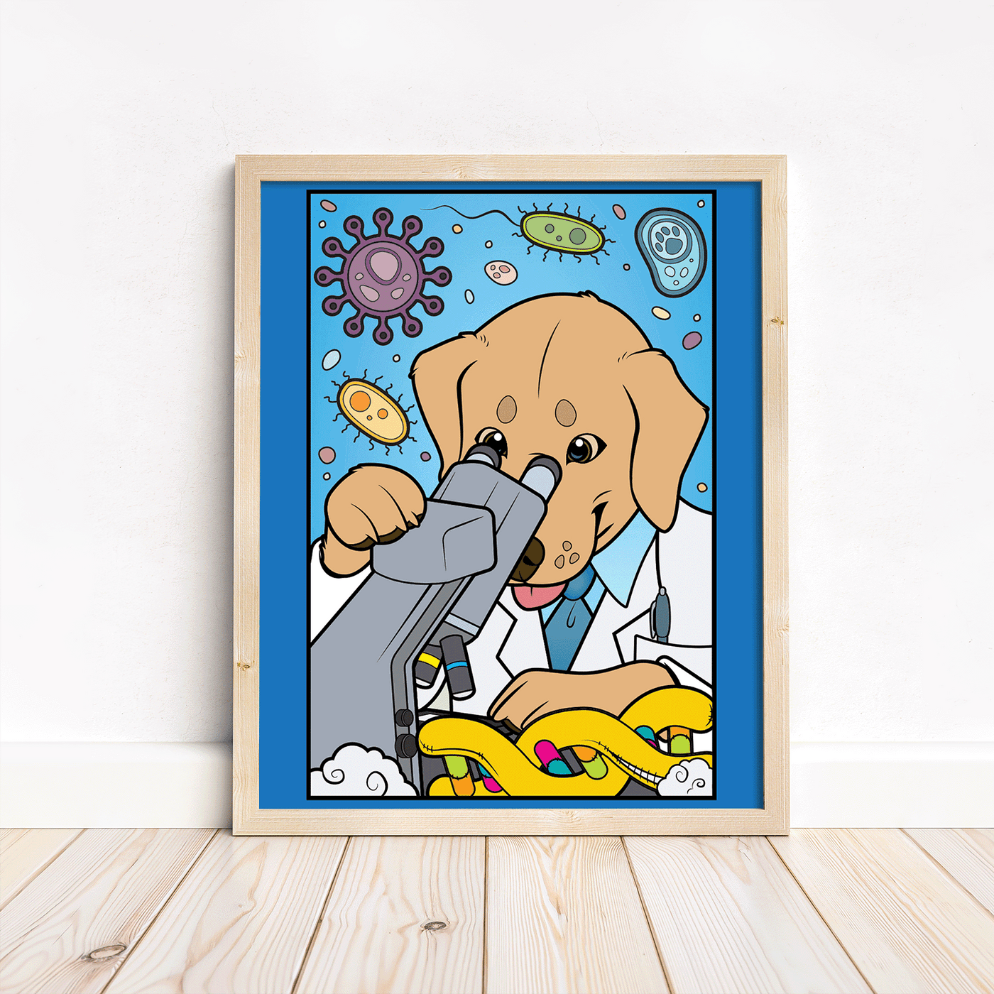 The STEM Dogs: Yellow Lab Biology - Print 8x10