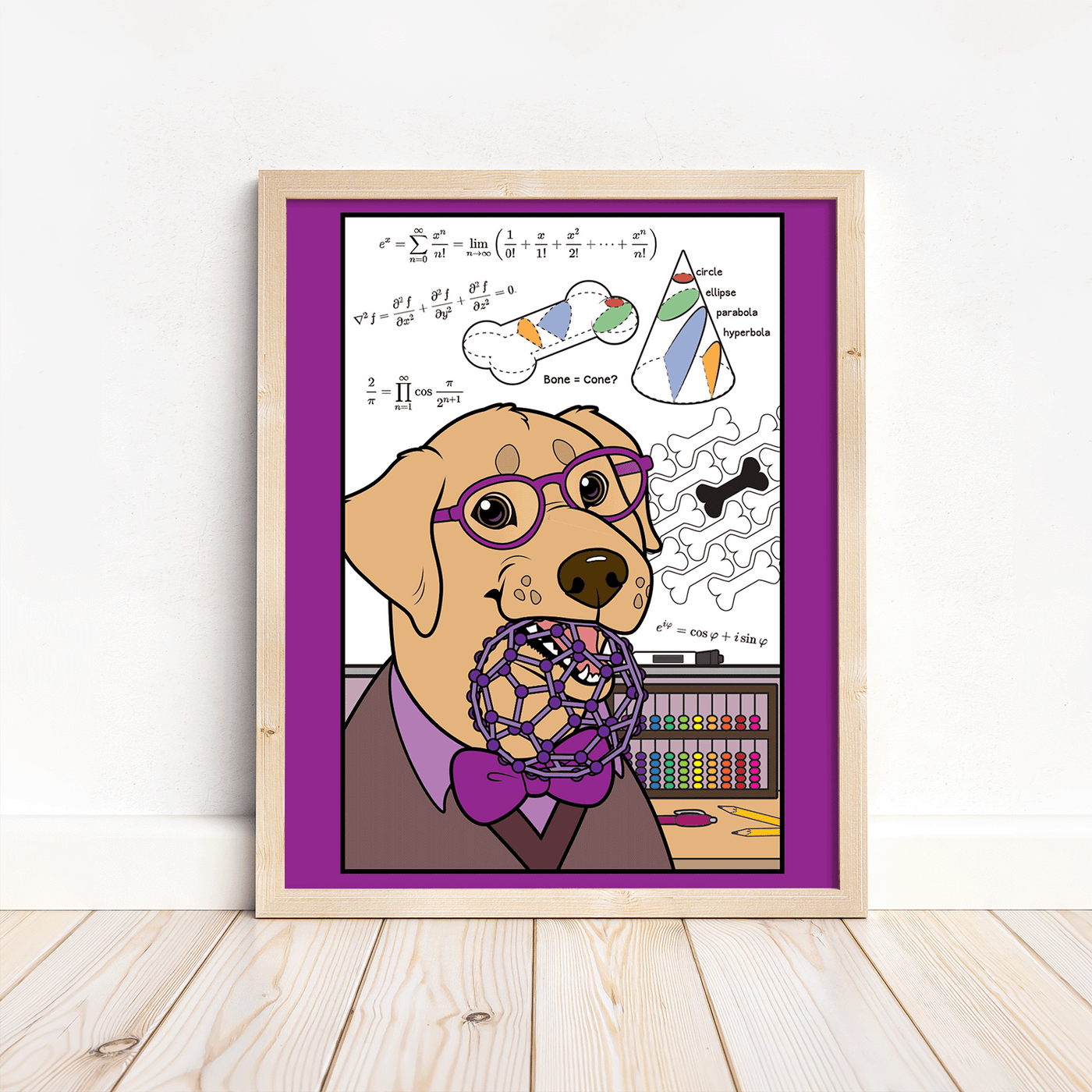 The STEM Dogs: Yellow Lab Maths - Print 8x10