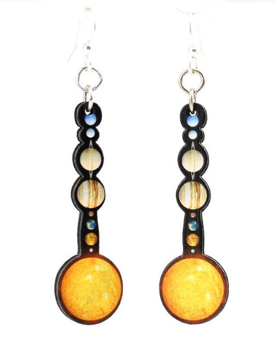 Solar System Wood Earrings