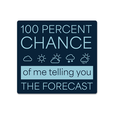 Image of a vinyl sticker that is 3 inch on its longest side with a Meteorology theme