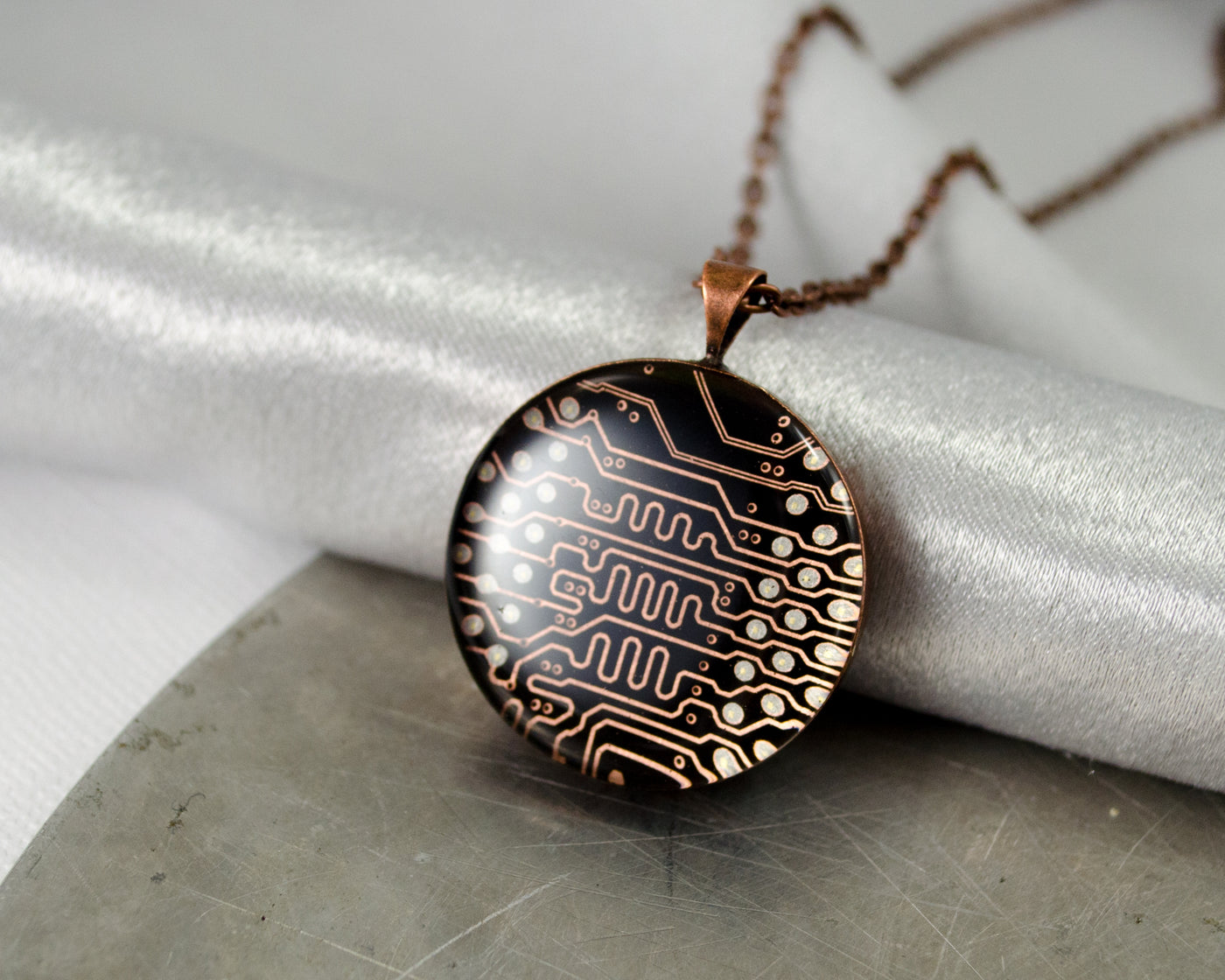 Copper Circuit Board Necklace - Medium Size