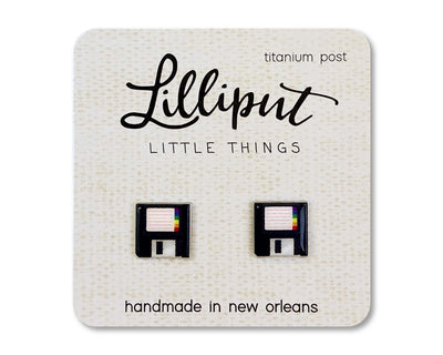 Retro Floppy Disk - Post Earrings