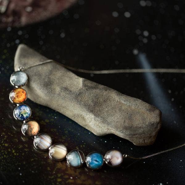 Curved Solar System Necklace