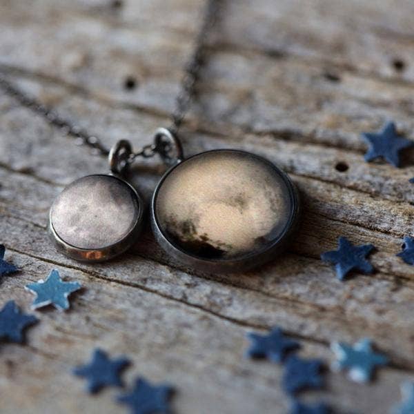 Pluto and Charon Necklace