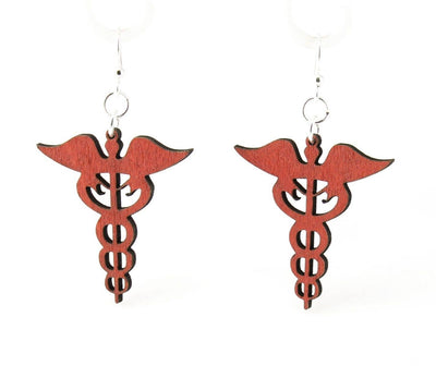 Medical Symbol Wood Earrings
