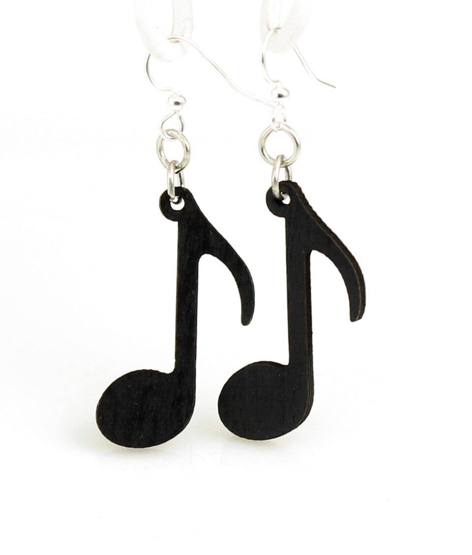 Music Note Wood Earrings
