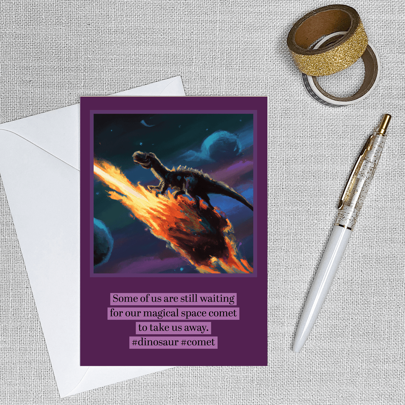 AI Series: Magical Space Comet - Greeting Card