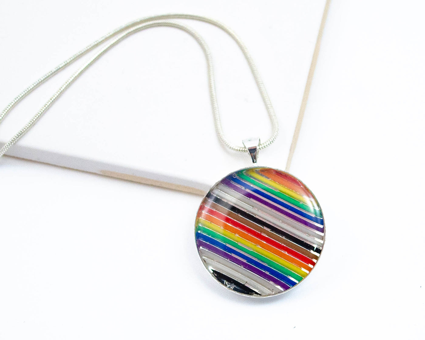 Rainbow Ribbon Cable Necklace