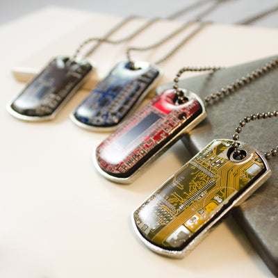 Dog Tag Necklace - Circuit Board