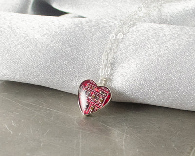 Circuit Board Necklace - Tiny Sterling Silver Heart