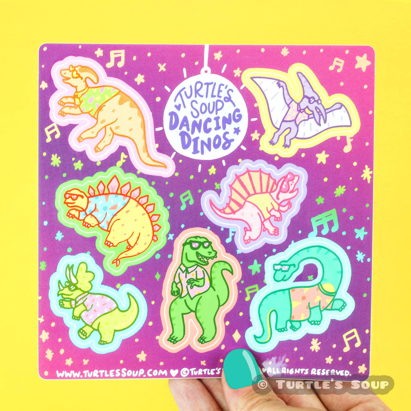 Dancing Dinosaurs - Vinyl Sticker Sheet